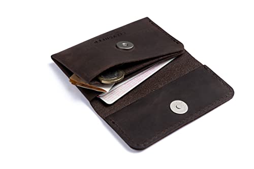 Citysheep Minimalistyczny portfel etui na karty, 10,5 cm długości x 7 cm szerokości, brązowy
