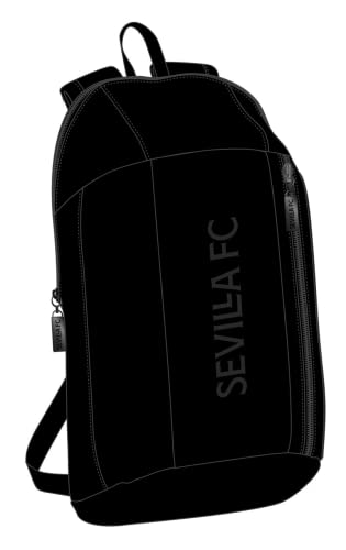 safta Sevilla FC Teen mini plecak dla dzieci, do codziennego użytku, 220 x 100 x 390 mm, czarny, Estándar, czarny, Standard