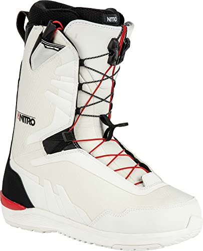 Nitro Męskie deski snowboardowe Discover TLS '23 All Mountain Freeride Freestyle system szybkiego sznurowania Boot Snowboard, White-Black, MP 30,5 // EU 46 // US 12,5