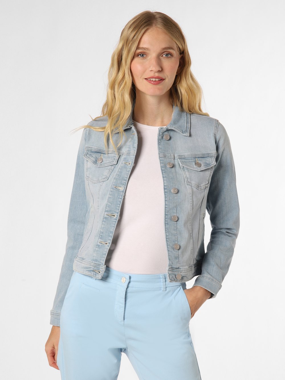 Esprit Casual - Damska kurtka jeansowa, niebieski