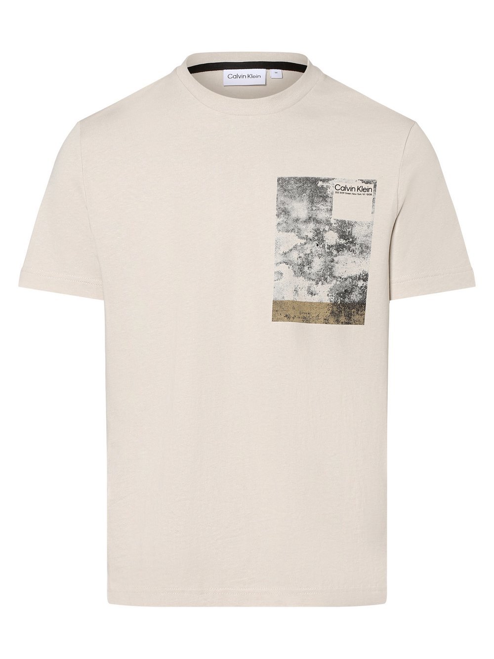 Calvin Klein - T-shirt męski, beżowy|szary