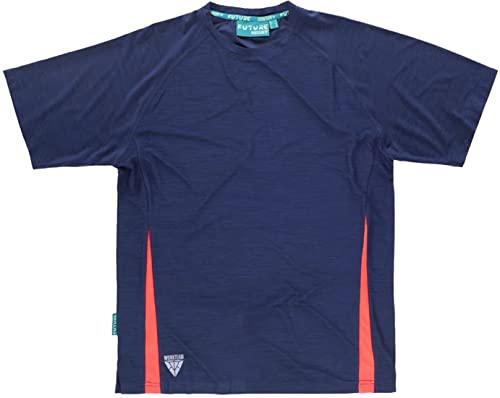 Work Team Koszulka techniczna Elastic Short Sleeve Ranglan Kombinowane wycięcia na bokach Unisex Granatowy (marynarski+Czerwony A.V. L