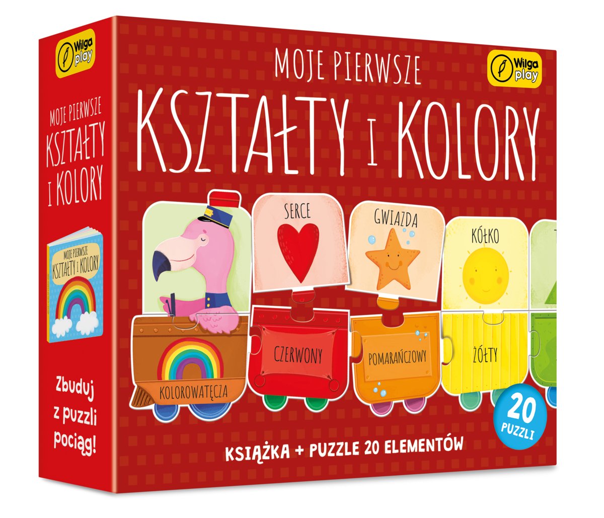 Puzzle 20 el. Moje pierwsze kształty i kolory + książka Wilga Play