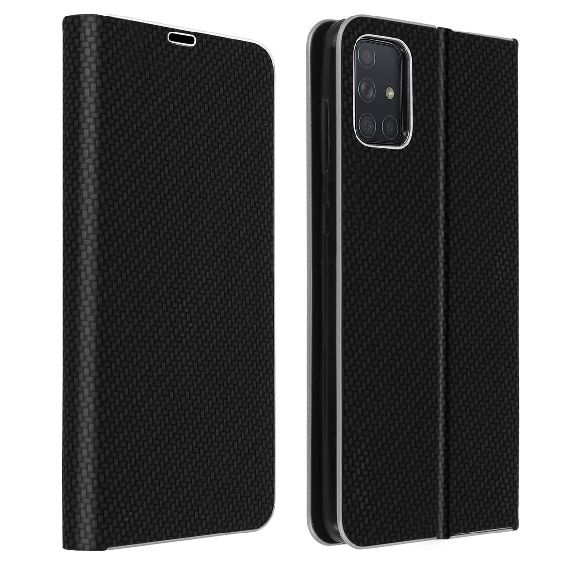 Obudowa tylna do Galaxy A71 z funkcją obsługi wideo i efektem carbonu - Czarna