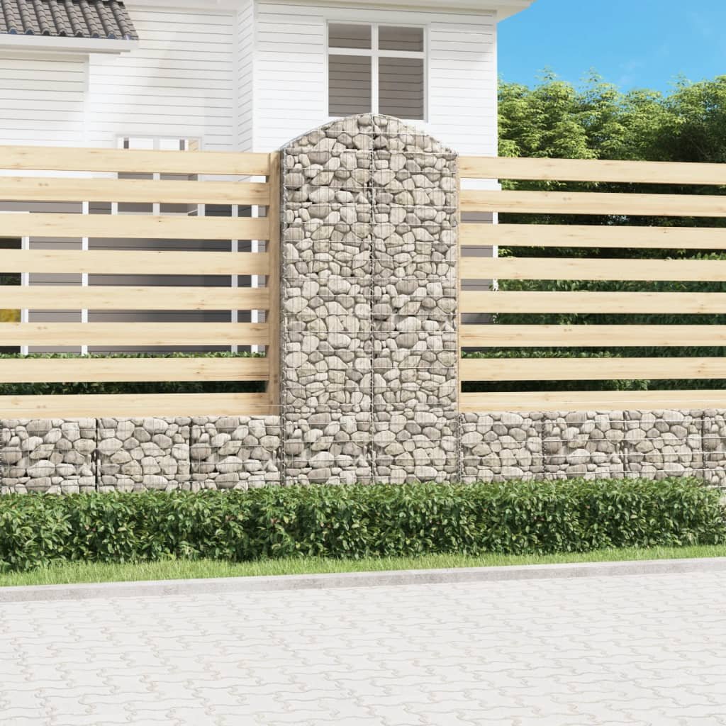 vidaXL Łukowaty kosz gabionowy 100x30x220/240 cm, galwanizowane żelazo