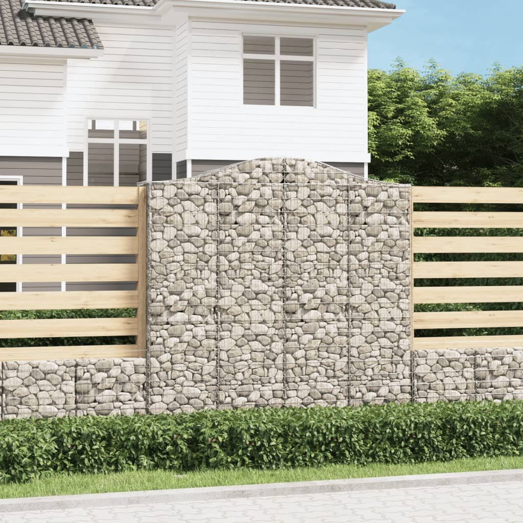 vidaXL Kosze gabionowe, 4 szt, 200x50x200/220 cm, galwanizowane żelazo