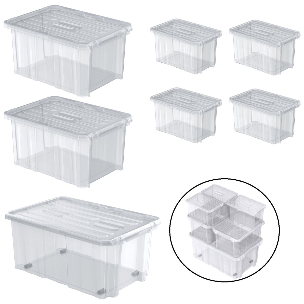 Zestaw pojemników NCC24, 16, 12 z pokrywką Organizer 7 szt