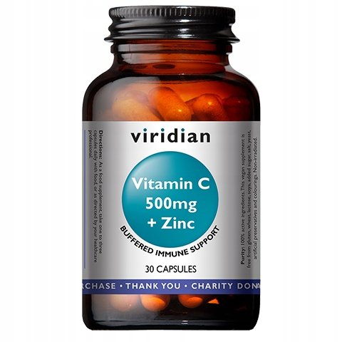 Viridian Witamina C 500 mg z cynkiem Suplement diety 30 kaps.