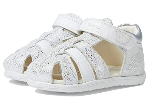 Geox Dziewczęce sandały B MACCHIA Gir Sandal, Off White/Silver, 23 EU, Off White Silver, 23 EU