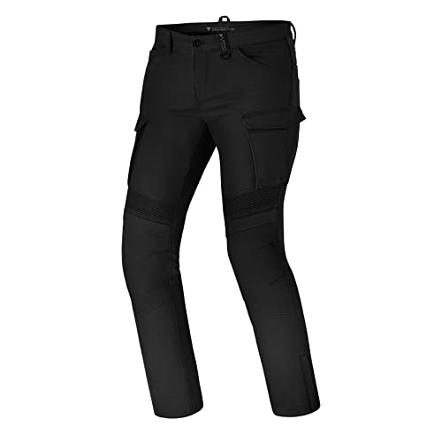 SHIMA Giro 2.0 spodnie motocyklowe dla mężczyzn – elastyczne spodnie do jazdy cargo męskie z warstwą DuraQL, ochraniacze na kolana i biodra (czarne, 40)