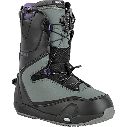 Nitro Damskie deski snowboardowe CAVE TLS '23 Step ON All Mountain Freestyle Freeride system szybkiego sznurowania Boot Snowboardboot, Black Charcoal, MP 26,0 // EU 40 // US 8,5