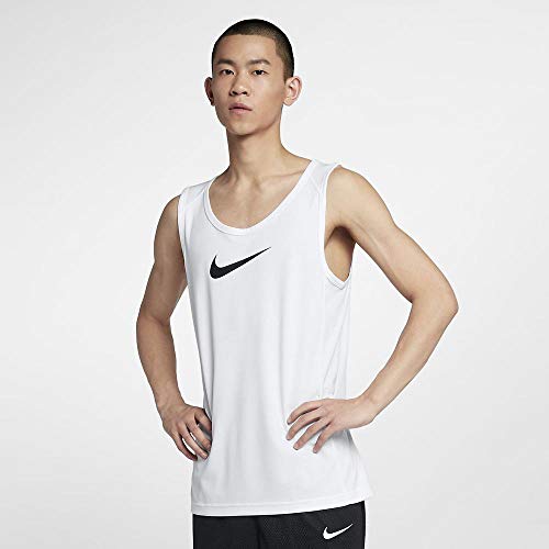 Nike Mężczyźni M NK DRY TOP SL CROSSOVER BB Tank,biały (biały/czarny), M