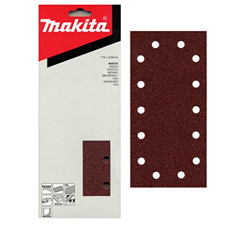 Makita Papier ścierny na rzep 115 x 229 (14 otworów) ziarn. 80, 10 szt. P-43044