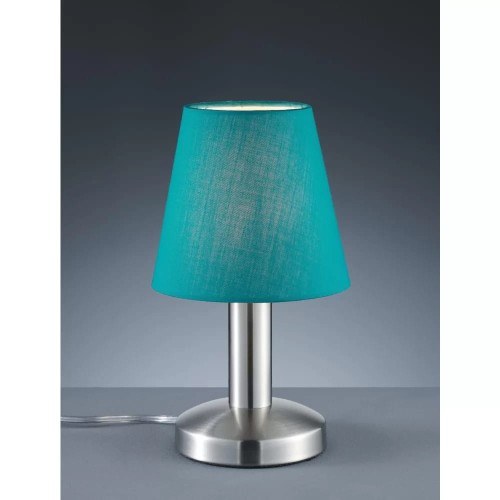 Mats II lampa stołowa 1-punktowa nikiel/turkusowa 599700119