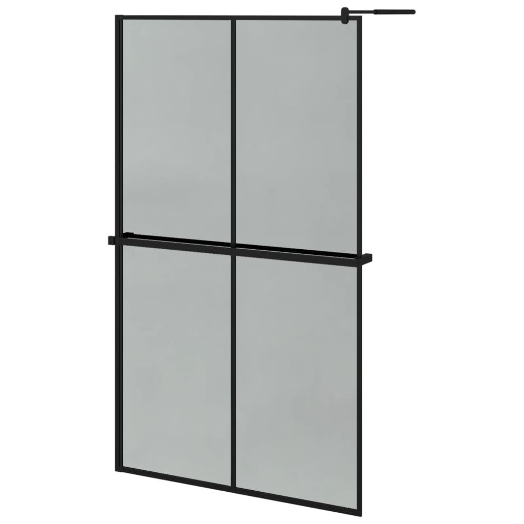 VidaXL Ścianka prysznicowa z półką czarna, 118x190 cm ESG i aluminium