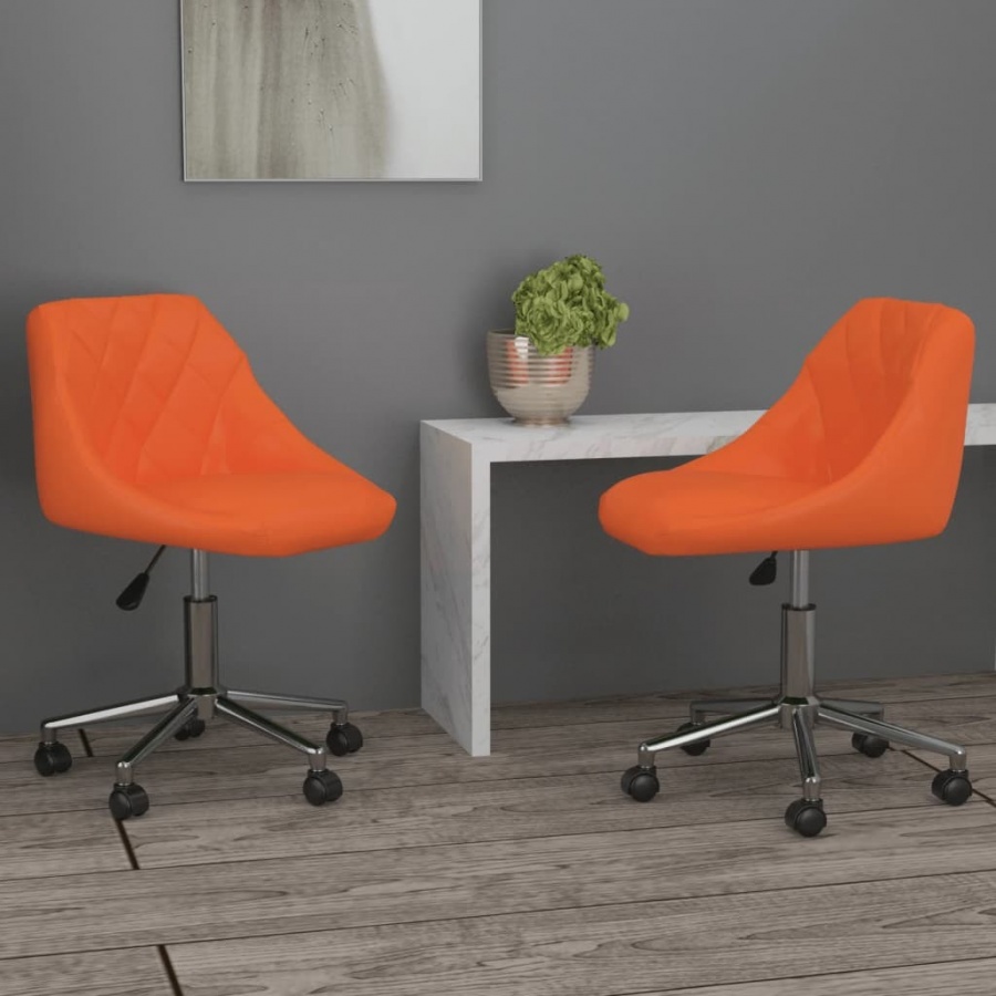 vidaXL Obrotowe krzesła stołowe 2 szt. pomarańczowe sztuczna skóra 335458