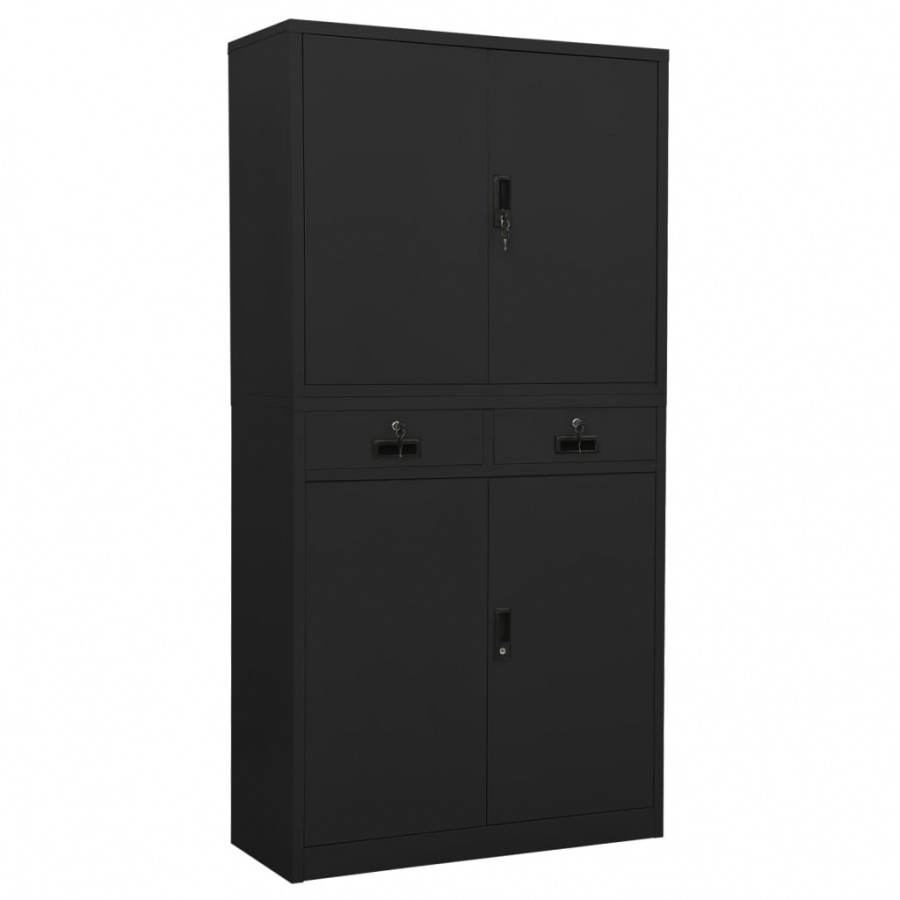 Szafa biurowa, antracytowa, 90x40x180 cm, stalowa kod: V-336420