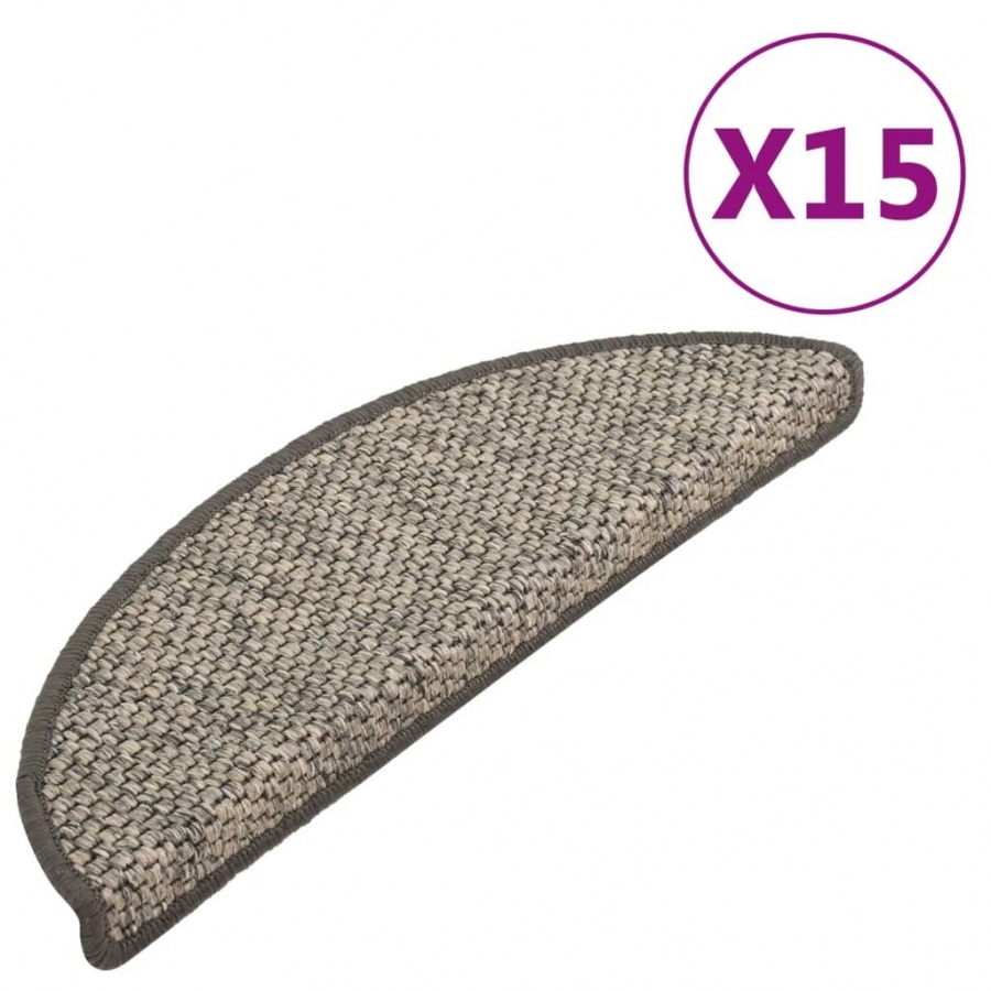 Samoprzylepne nakładki na schody, 15 szt., 65x25 cm, antracyt kod: V-326872