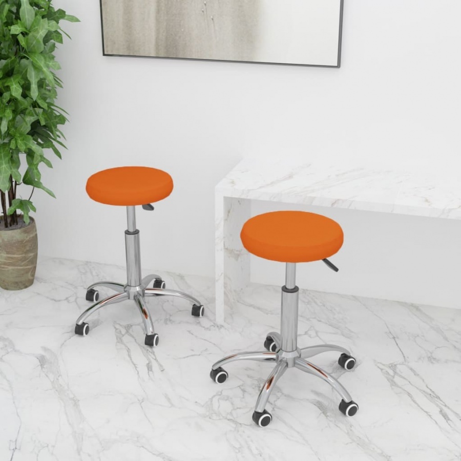 vidaXL Lumarko Obrotowe krzesła biurowe, 2 szt., pomarańczowe, sztuczna skóra 333168