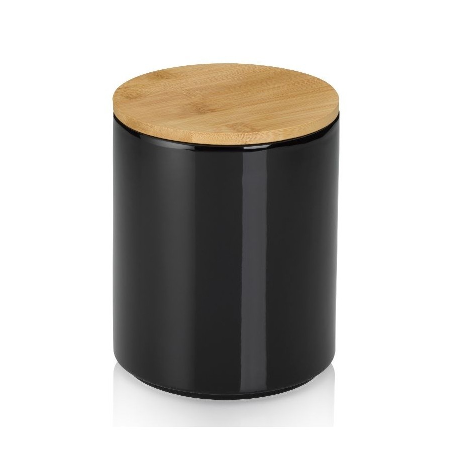 Pojemnik kuchenny, ceramika/bambus, 1,7 l, śred. 14 x 17,5 cm, czarny kod: KE-15275