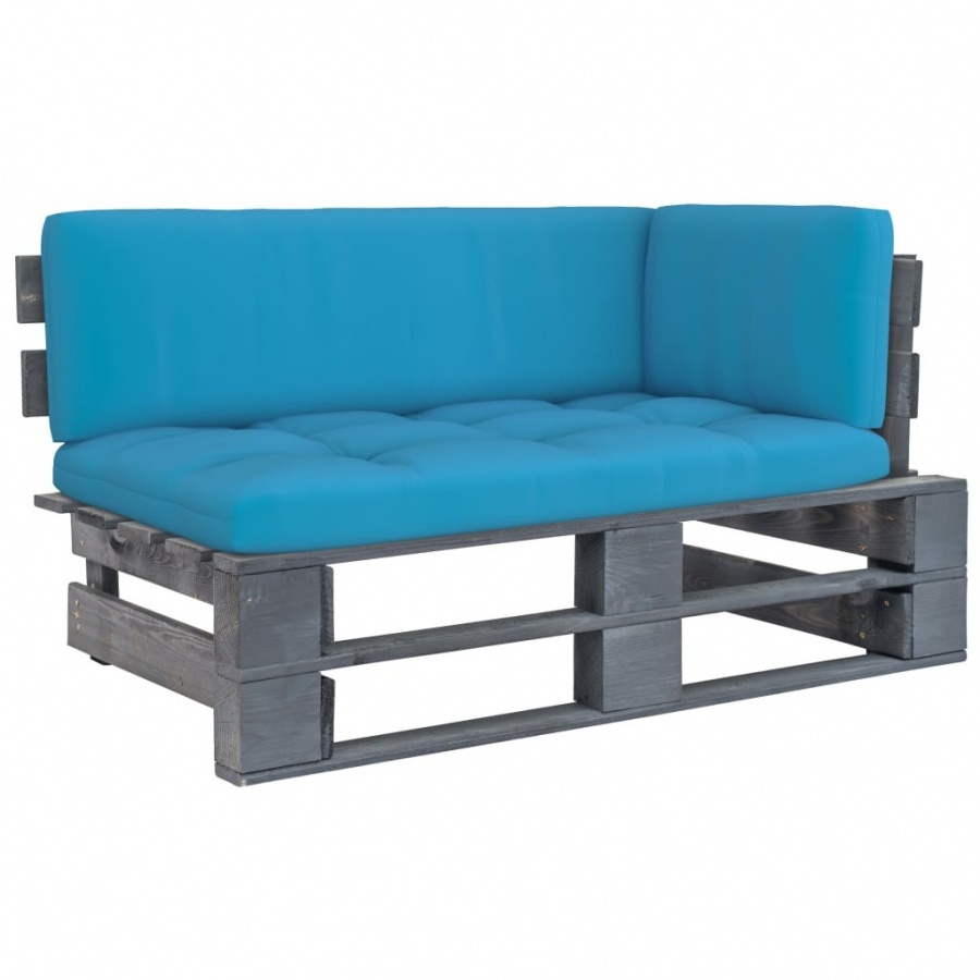 Ogrodowa sofa narożna z palet, szara, drewno sosnowe kod: V-3066557