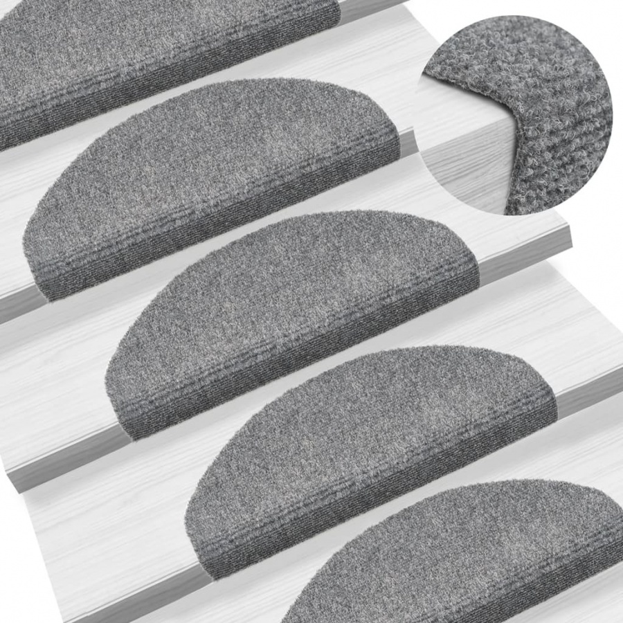 Samoprzylepne nakładki na schody, 10 szt., szare, 65x21x4 cm kod: V-149705