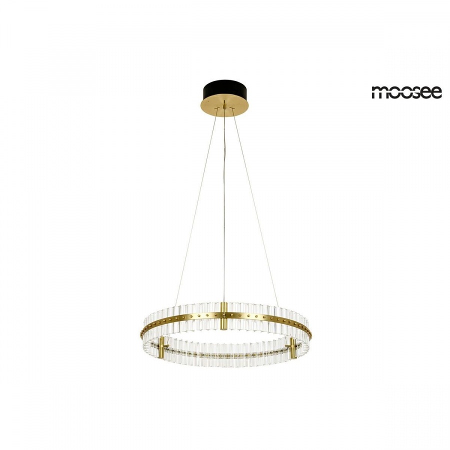 MOOSEE lampa wisząca SATURNUS 70 złota - LED, kryształ, stal szczotkowana kod: MSE010100167