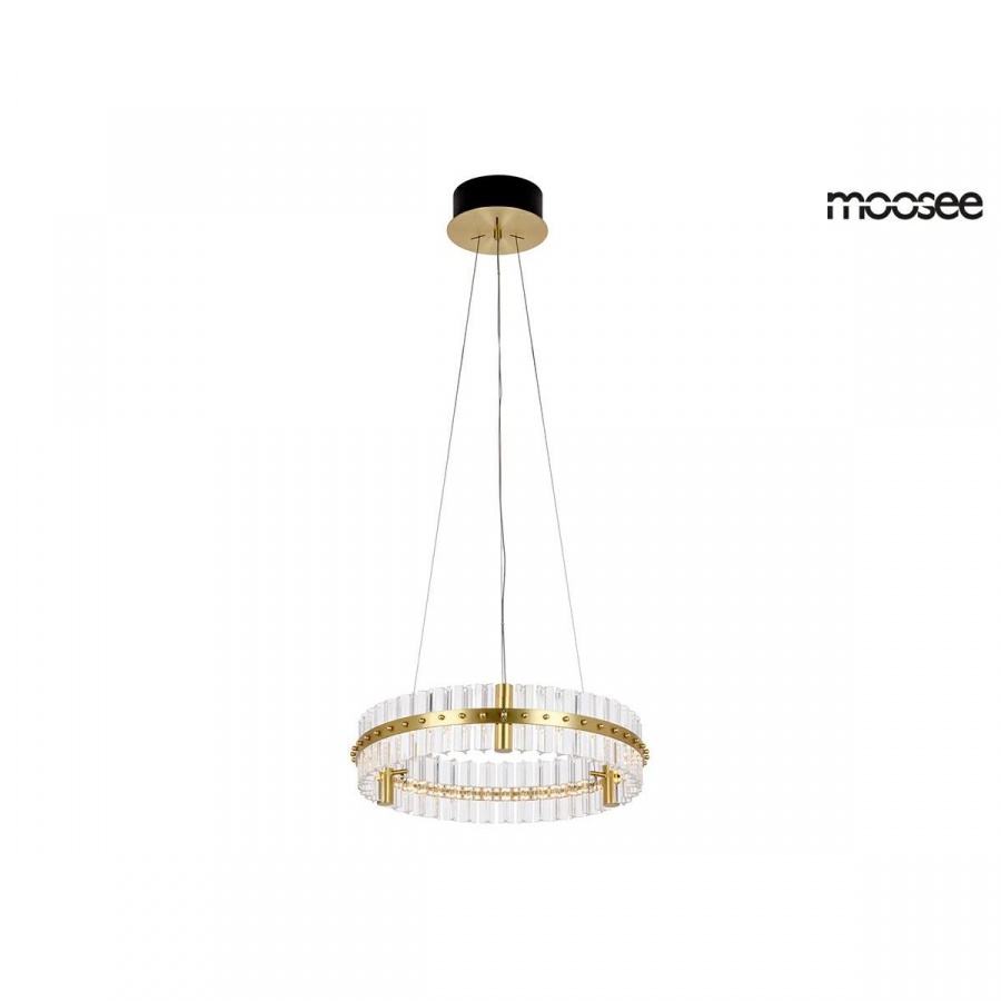 MOOSEE lampa wisząca SATURNUS 47 złota - LED, kryształ, stal szczotkowana kod: MSE010100165