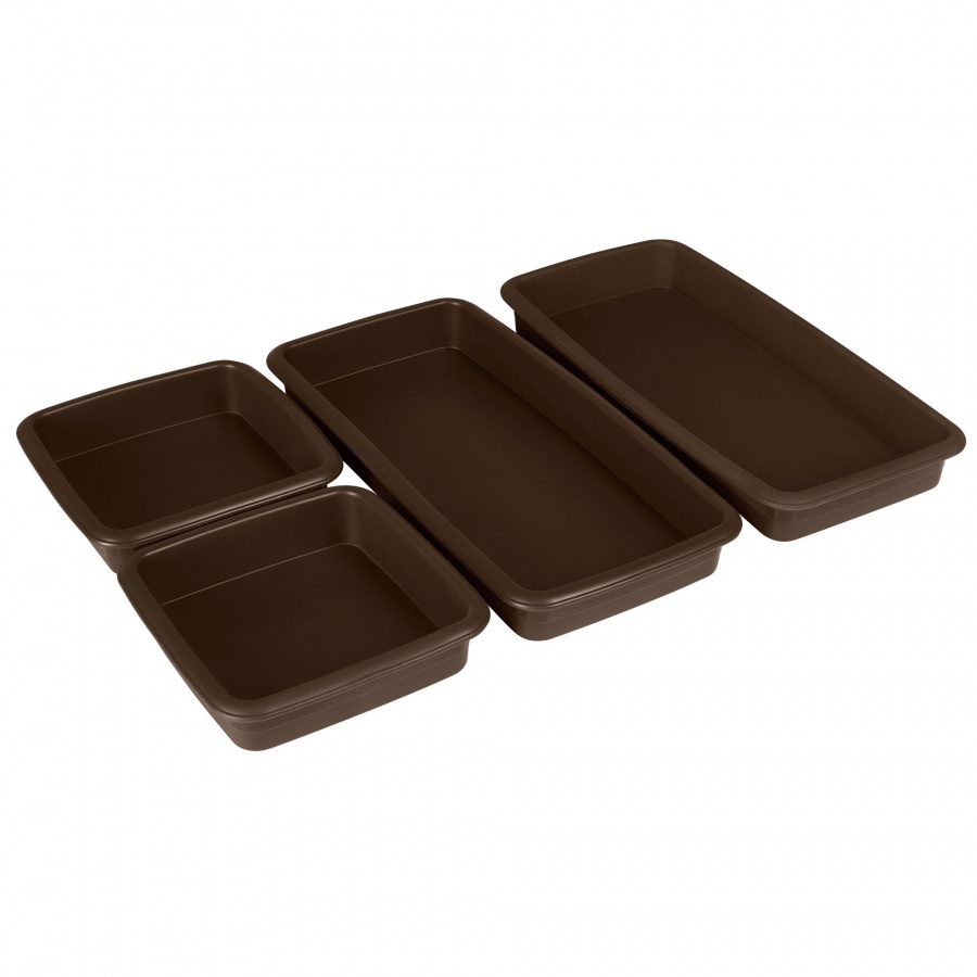 Silikonowe tacki do pieczenia, 4 szt., 11 x 11 cm (2 szt.), 24 x 11 cm (2 szt.) kod: LU-00085043 + Sprawdź na SuperWnetrze.pl