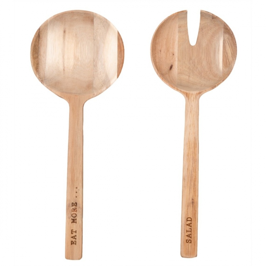 Drewniane łyżki do sałaty, eat more salad kod: C14228 + Sprawdź na SuperWnetrze.pl