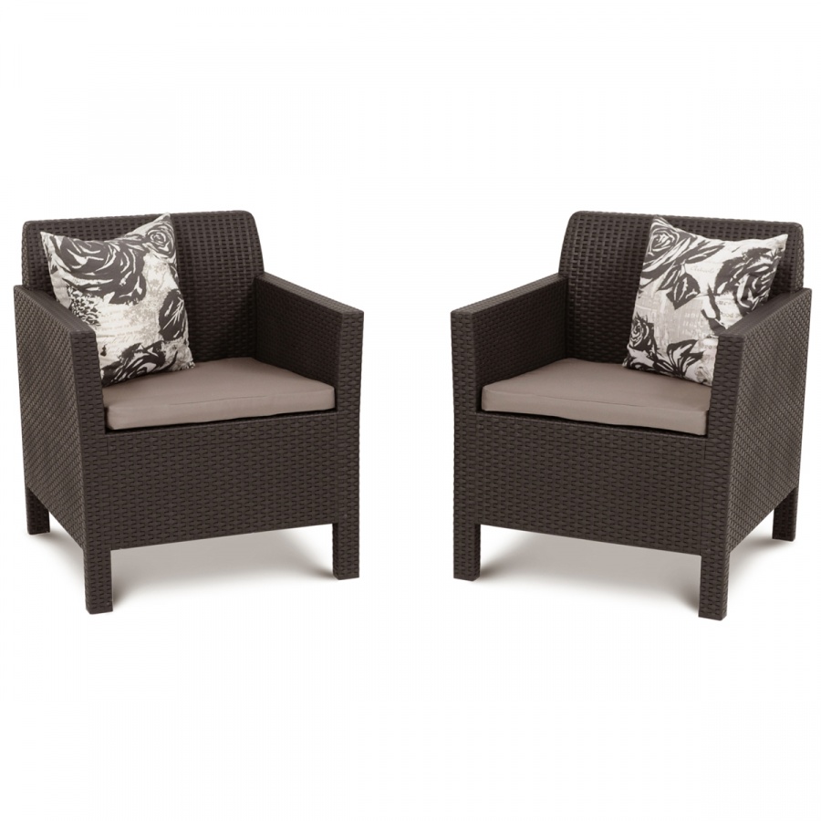 Fotele ogrodowe Orlando Duo Allibert 75x65cm brąz/taupe kod: BK-001264
