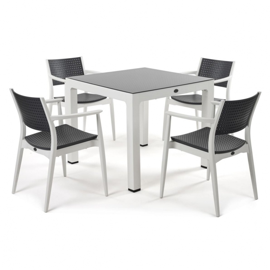 Zestaw na taras  SEGINUS 4+1 : Kolor - White/Antracite kod: BK-010200