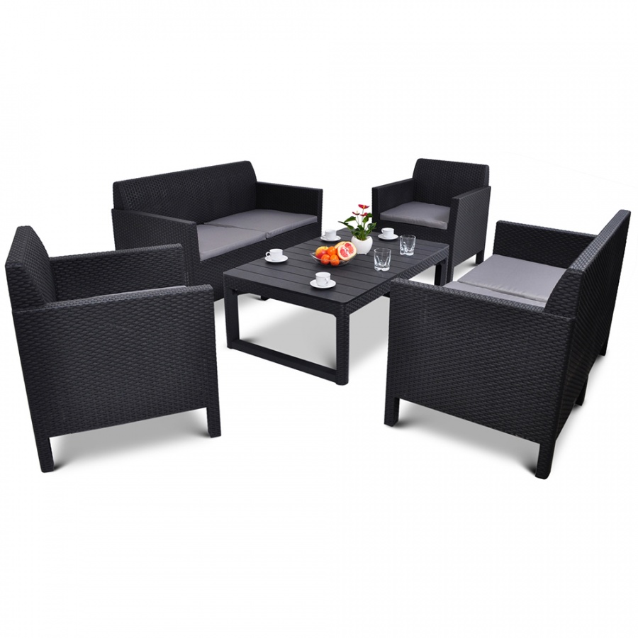 Allibert Zestaw Mebli Orlando FIESTA Lyon : Kolor - grafit/szary BK-004185