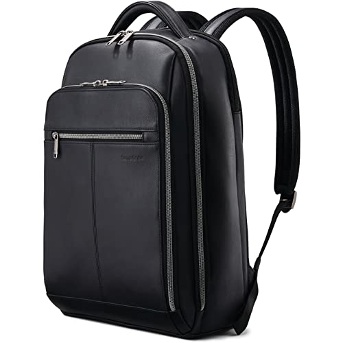 Samsonite Klasyczny skórzany plecak, jeden rozmiar, klasyczny skórzany plecak, Czarny, Jeden rozmiar, Klasyczny skórzany plecak