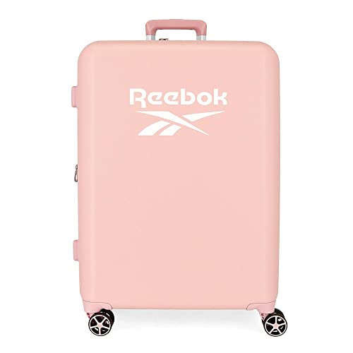 Reebok Roxbury Walizka średniej wielkości 48x70x26 cms Twarde mocowanie ABS Wbudowany 81L 2.5 kg 4 Koła Podwójny, Różowy, Maleta mediana, średnia walizka