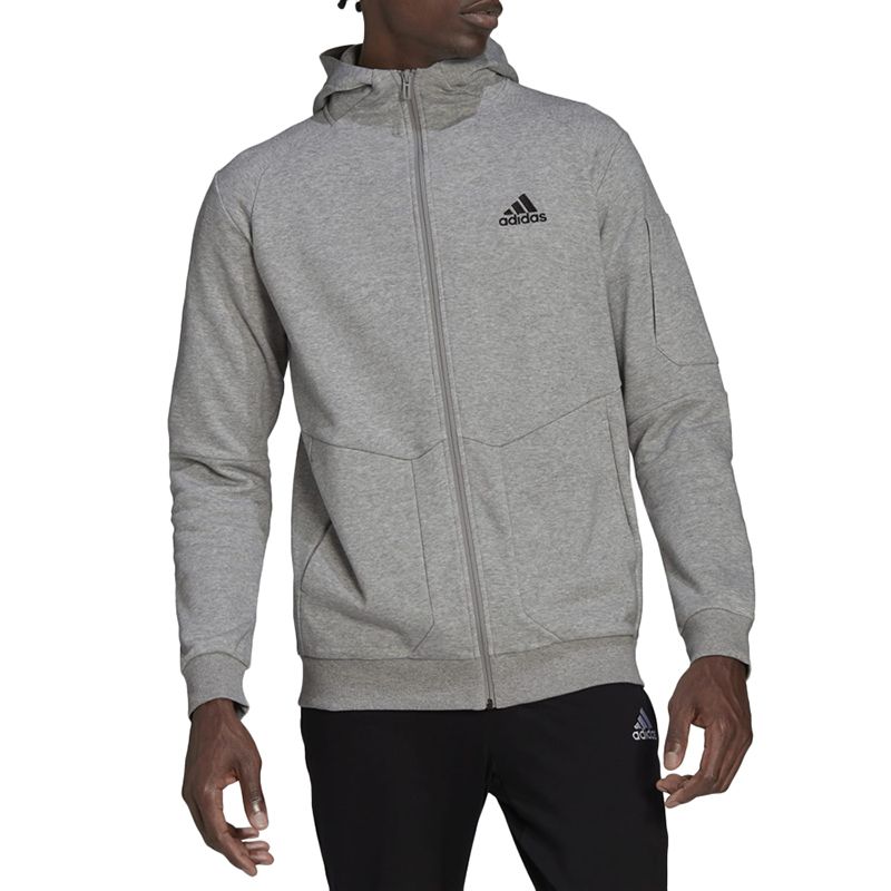 Bluza adidas Essentials 4 Gameday Full-Zip Hoodie HE1806 - szara - Adidas