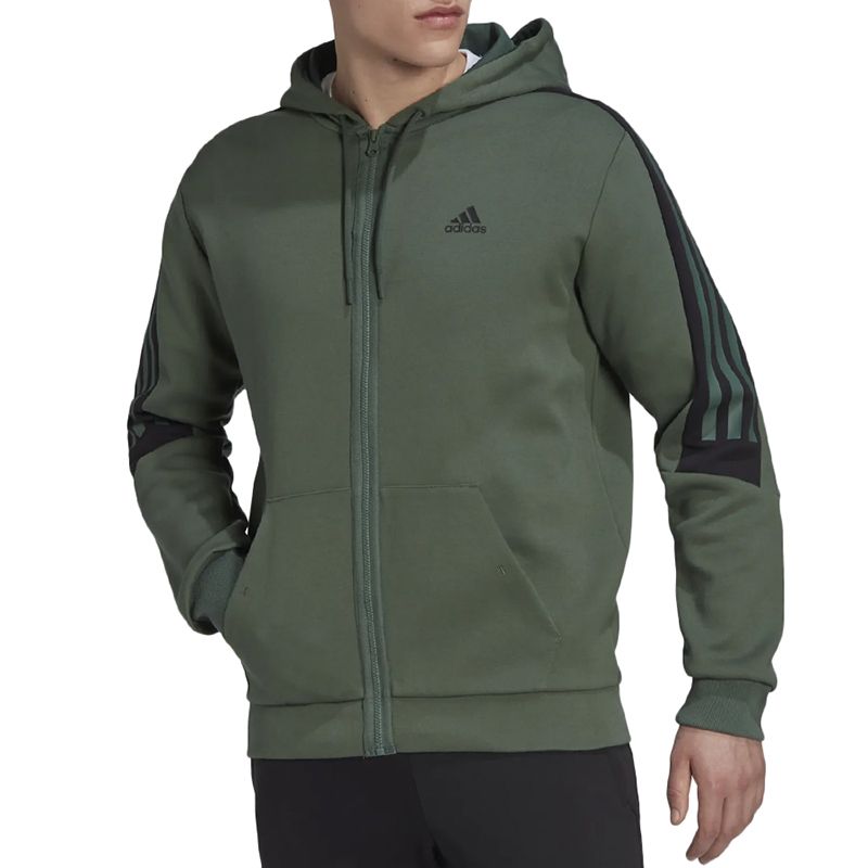 Bluza adidas Future Icons 3-Stripes Full-Zip HC5841 - zielona - Adidas