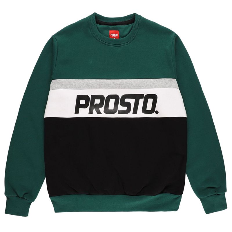 Bluza Prosto Klasyk Crewneck Edore KL222MSWE1061 - czarno-zielona