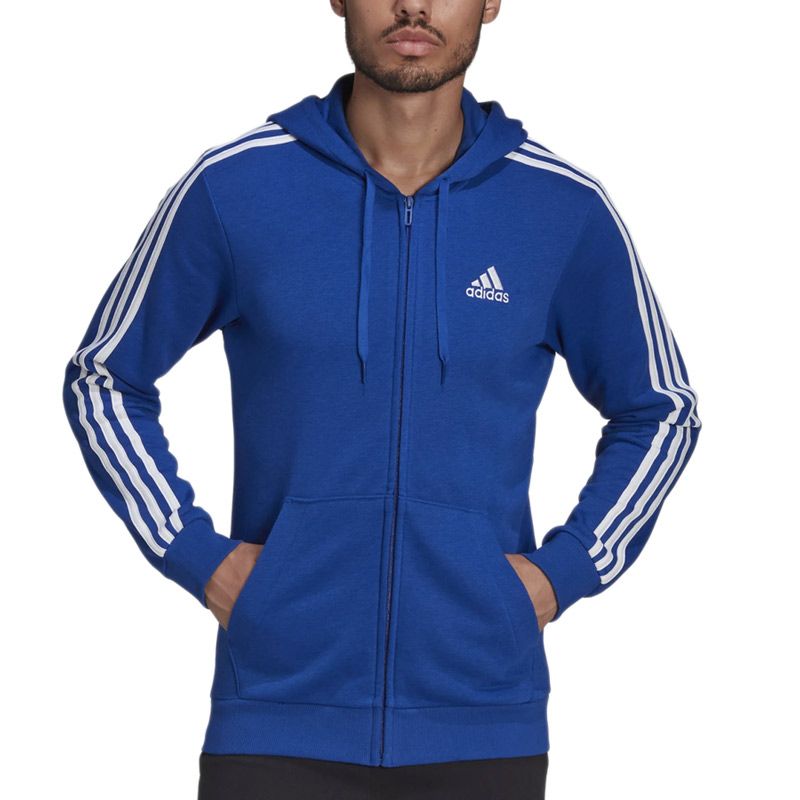 Bluza adidas Essentials French Terry 3-Stripes Full-Zip Hoodie HE4427 - granatowa - Adidas