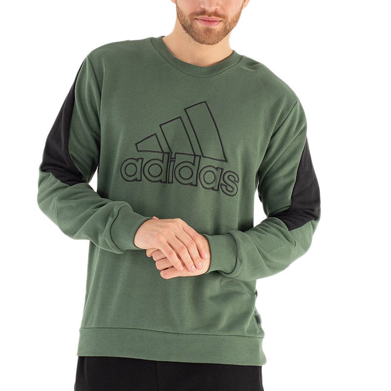 Bluza adidas M FI BOS Crew HJ9934 - zielona - Adidas