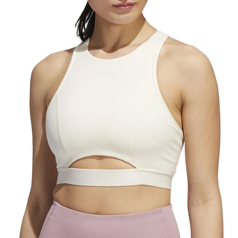Biustonosz sportowy adidas CoreFlow Medium-Support HE2116 - beżowy - Adidas
