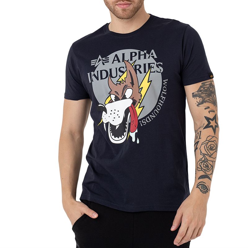 Koszulka Alpha Industries Wolfhounds T 10850307 - granatowa