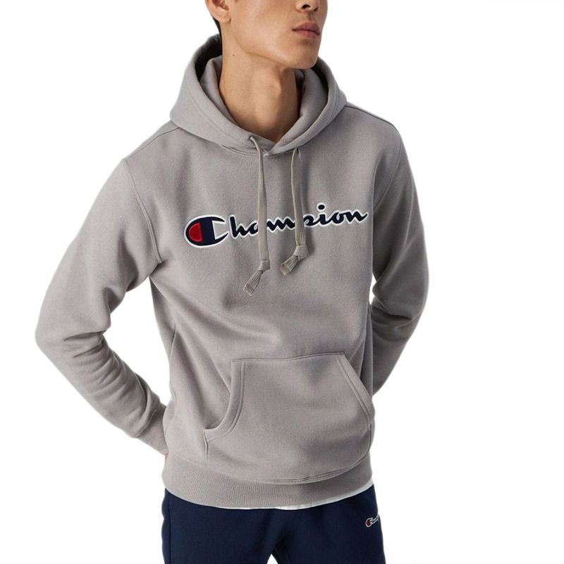 Bluza Champion Script Logo Embroidery Fleece Hoodie 217858-ES033 - szara
