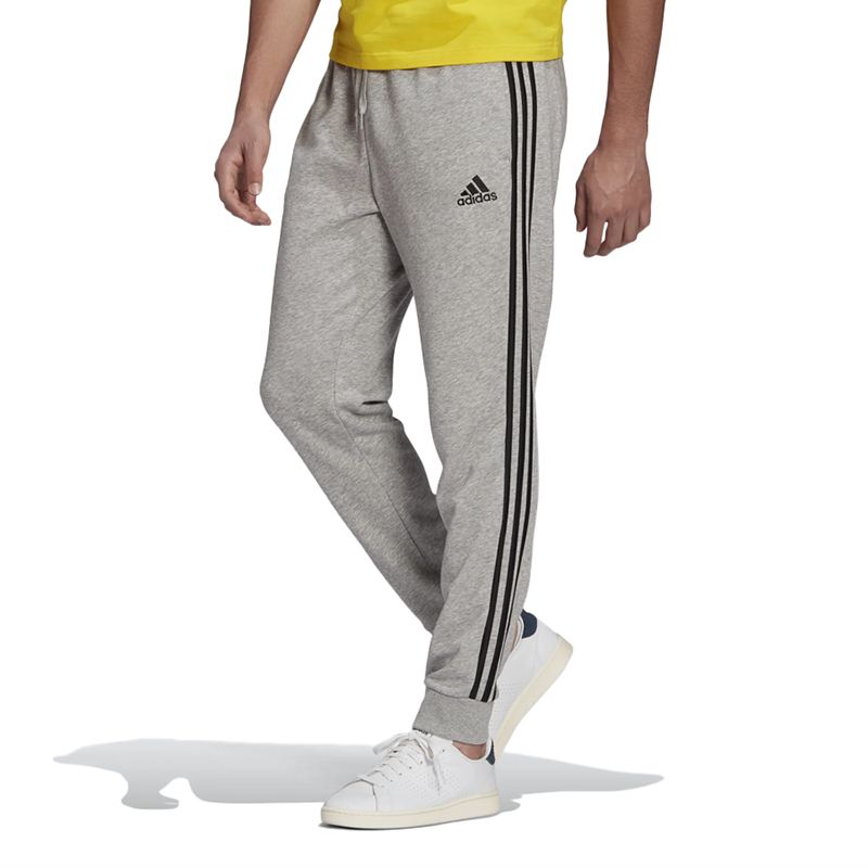 Spodnie adidas Essentials French Terry Tapered Cuff 3-Stripes Pants GK8889 - szare - Adidas