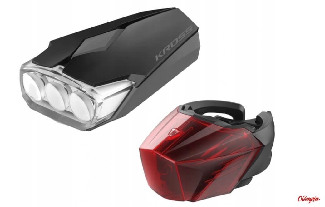 Zestaw oświetlenia Kross Lumi SET II, przód 3LED, tył, black