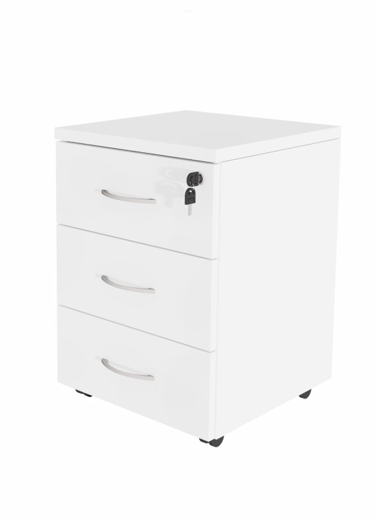Kontener mobilny na kółkach z szufladami biały