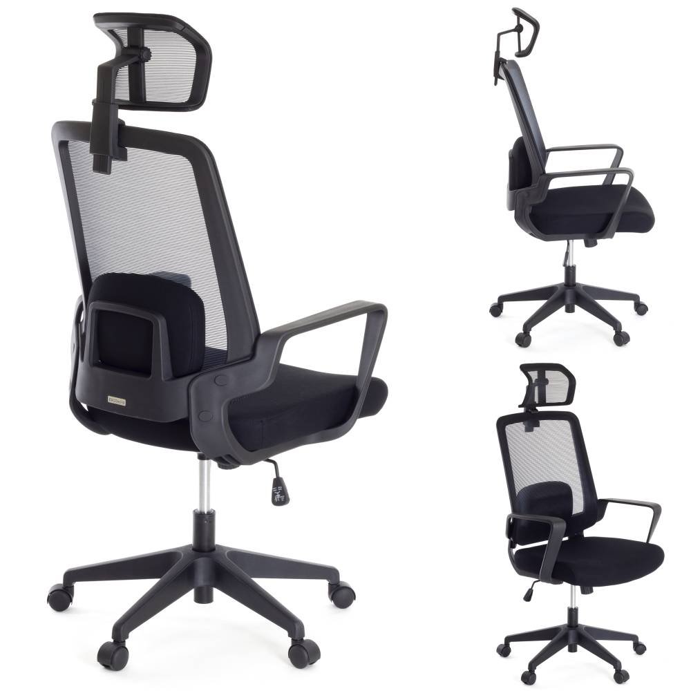 AMO70+ Czarny – Ergonomiczny fotel biurowy na kółkach