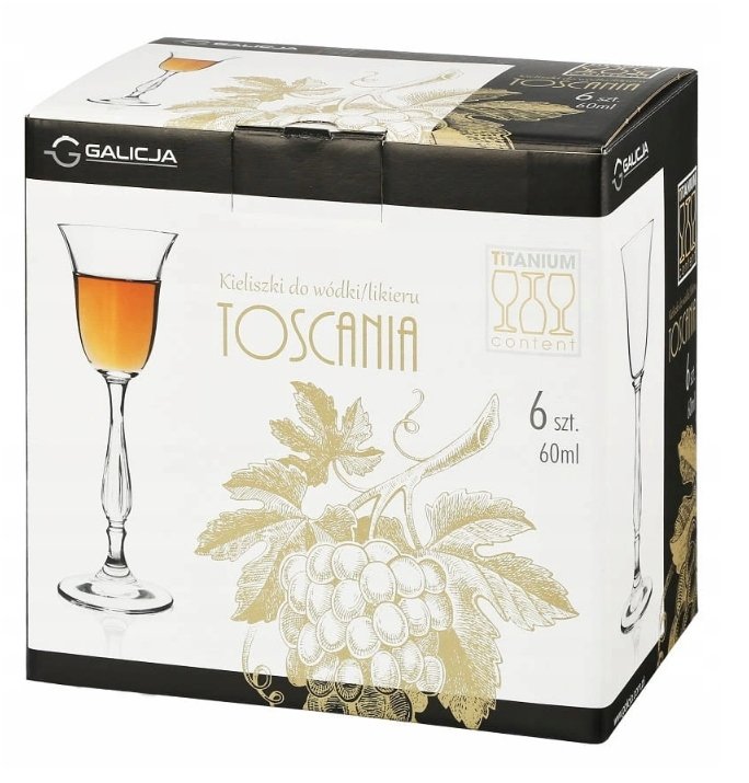 KIELISZKI DO LIKIERU WÓDKI BOHEMIA TOSCANIA 60ML