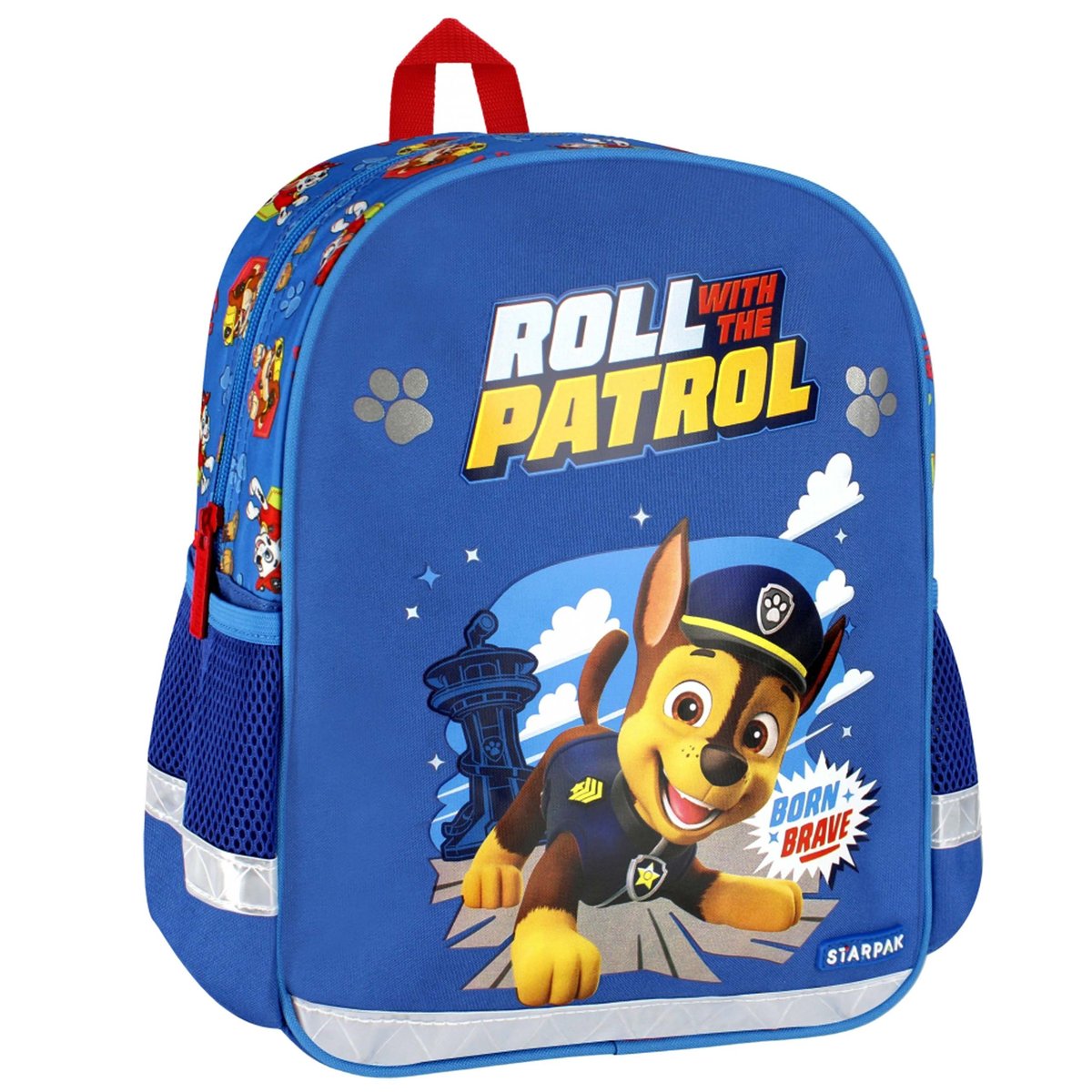Psi Patrol Chase Niebieski plecak przedszkolny dla chłopca, odblaski 31x25x10 cm Uniwersalny