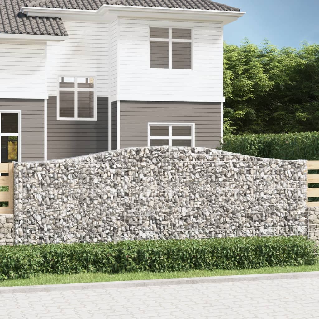 vidaXL Kosze gabionowe, 6 szt, 400x30x140/160 cm, galwanizowane żelazo